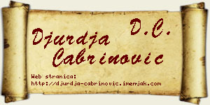 Đurđa Čabrinović vizit kartica